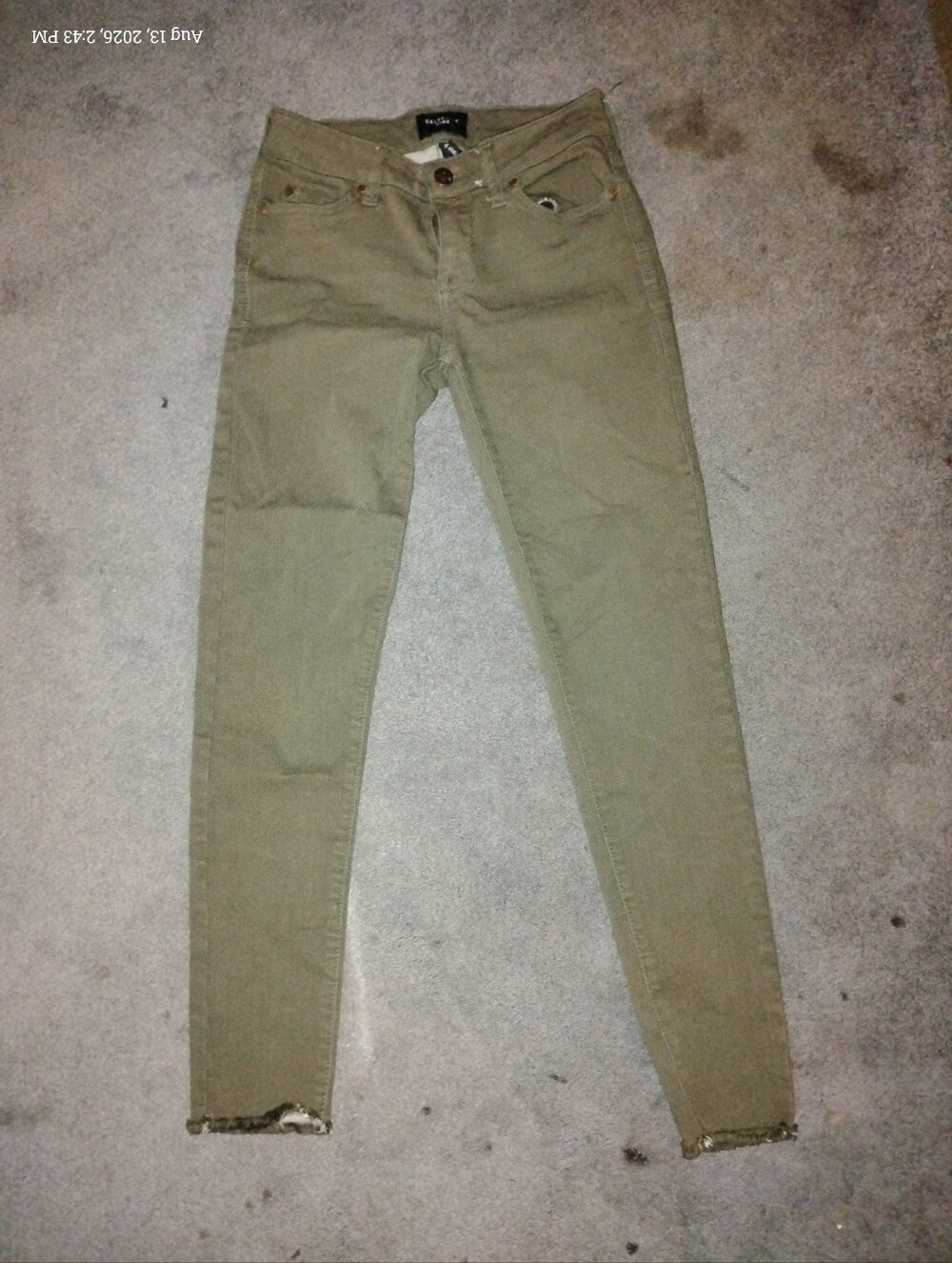 Celebrity Pink Womens Mid Rise Ankle Skinny Ziggy Green Stretch Chinos Size 1/25
